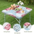 thumbnail image 4 of Square Tablecloth with Elastic Edges 36 * 36 Inch Pioneer Waterproof Pink Paper Peony Flowers Table Cover Washable Indoor and Outdoor for Party Kitchen Dinner Banquet Patio Picnic, 4 of 6