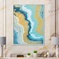 thumbnail image 2 of Designart 'Abstract Marble Composition In Blue and Yellow III' Modern Framed Canvas Wall Art Print, 2 of 5
