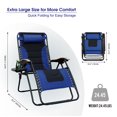 thumbnail image 6 of MF Studio Oversized Padded Zero Gravity Chair Adjustable Camping Lawn Chair with Cup Holder, Blue, 6 of 6