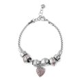 thumbnail image 4 of Love Heart Pink Crystal Bracelet for Women Jewelry Charm Jewelry Stainless Steel Size 7-8" Birthday Gifts for Women, 4 of 6
