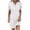 White, variant on gakvbuo Summer Mini Dress for Women Casual Pleated Button V-Neck T-Shirt Short Rolled Sleeve Beach Sundresses Solid Color Flowy A-Line Dresses