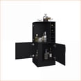 thumbnail image 3 of Corner Bar Cabinet with Wine Storage, Open Shelves & Hidden Storage | Modern Black | Particle Board, 3 of 8