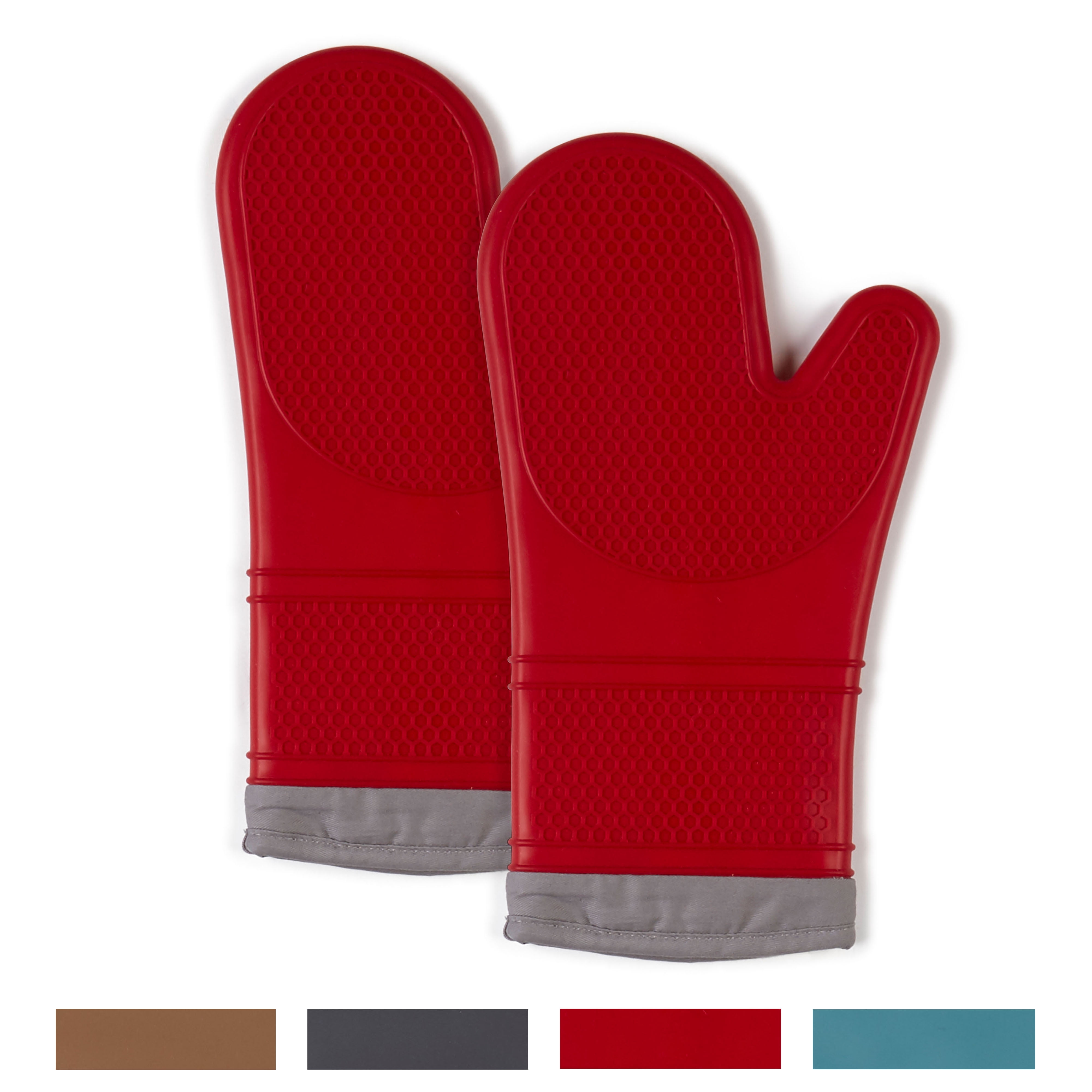 TOWN & COUNTRY LIVING Silicone Oven Mitt 2-Pack Set, Metal Night Grey, 7.5"x13"