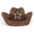 thumbnail image 3 of Cowboy Hat for Women Men Wide Brim Cowgirls Beach Cattleman Western Cowboys Hat, 3 of 6