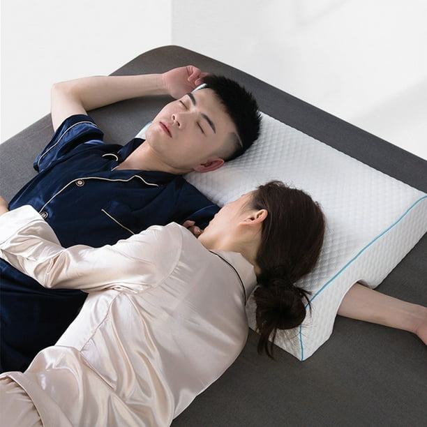 Kearding Almohada del sueno para el alivio del dolor de cuello con la almohada respirable del sueno de la espuma de la memoria para la pareja Juegos de cama modelo brazo derecho