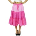 thumbnail image 4 of Bimba Flaired Cotton Boho Summer Skirt Elastic Waist Mid-Calf Ruffle Skirts, 4 of 7