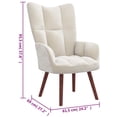 thumbnail image 4 of vidaXL Relaxing Chair Cream White Velvet, 4 of 6