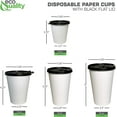 thumbnail image 3 of 10 oz Disposable White Paper Coffee Cups with Black Flat Lids, Recyclable Hot/Cold Beverage Paper Drinking Cups with Lids for Tea, Water, Coffee, Travel, Picnic, Breakroom, Office (1000 Pack), 3 of 5