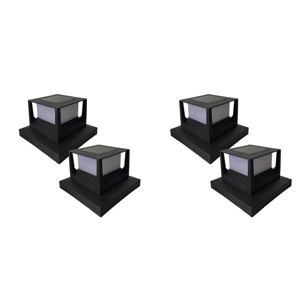 4 Piezas Luz Solar Valla Puerta Pilar Cabeza LáMpara LED Villa Columna LáMpara para Casa Puerta Patio JardíN Pared