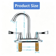 thumbnail image 2 of Bathroom Faucet for Camper 4 Inch Centerset, with Double Handle 360° Swivel Spout 2.17" Extra Long Mounting Shanks Lavatory Basin Sink Faucet for RV Trailer Mobile Home, Chrome, 2 of 12