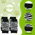 thumbnail image 3 of TELOLY 4Pcs Dog Socks,Zebra Print Joint Protection Paw Socks,Scratch Guard Dog Socks to Prevent Licking Paws,Black, 3 of 7