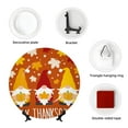 thumbnail image 4 of Daiia Happy Thanksgiving Three Gnomes Printed Pattern Ceramic Plate Dinner Plates Bone China Decorative Plates with Display Stand Art Ceramic Ornaments for Wall Hanging Decoration-10in, 4 of 6