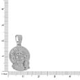 thumbnail image 3 of Men's 14K White Gold Over Simulated Diamond Jesus Face Piece Charm Pendent Chain Set, 3 of 5