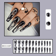 thumbnail image 2 of Fofosbeauty 24pcs Press on False Nails Tips, Long Coffin Fake Nails, Black Ink Stain, 2 of 9