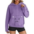 thumbnail image 4 of Yteetum Hoodies for Women Oversized Drawstring Front Carry Pet Pouch Pullover Hooded Sweatshirts Womens Pet Graphic Print Loose Pet Big Pockets Long Sleeve Hooded Sweatshirt Fall Clothes Clothes, 4 of 7
