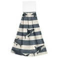 thumbnail image 7 of Yayeee Kitchen Hanging Hand Towels Set of 2 with Loop Bathroom Absorbent Tie Towel, Dark Sharks, 7 of 7