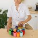 thumbnail image 5 of Juego clasificador de madera de juguete de bolas en tazas, 12 bolas de 30mm, edad 1+, clasificación y conteo de colores, educación de aprendizaje preescolar, 5 of 7