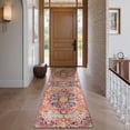 thumbnail image 3 of Lahome Decor 2'x6' Washable Runner Rug for Bedroom,2x6ft Non-Slip Boho Tribal Rug,Clearance! Floral Medallion Entryway Mat Vintage Indoor Accent Carpet for Entryway Kitchen Hallway Office, 3 of 10