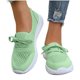 thumbnail image 2 of Zapatillas planas transpirables de malla tejida para mujer, zapatos casuales antideslizantes de moda para caminar, mocasines cómodos de suela suave sin cordones, zapatillas de tenis, 2 of 8
