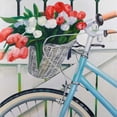 thumbnail image 2 of Atelier B Art Studio 12x12 White Modern Wood Framed Museum Art Print Titled - Bicycle with Tulips Flowers in Basket, 2 of 4