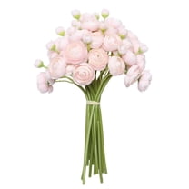 TGY 18 Pcs Fake Ranunculus Silk Flowers,Artificial Peonies Bouquets,Faux Vase Filler Flowers,Table Centerpieces Arrangements,for Home Wedding Birthday Valentine’s Day Decor (Pink)