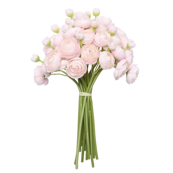TGY 18 Pcs Fake Ranunculus Silk Flowers,Artificial Peonies Bouquets,Faux Vase Filler Flowers,Table Centerpieces Arrangements,for Home Wedding Birthday Valentine’s Day Decor (Pink)