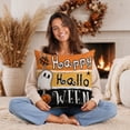 thumbnail image 5 of Halloween Pillow Covers 18x18, Halloween Decor Ghost Throw Pillow Covers Indoor Outdoor Decorative, Halloween Party Pillows for Sofa Couch Bed Living Room, 5 of 6