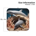 thumbnail image 3 of Pofeuu Coral Fish Dolphin Print Leather Coasters Set of 6, Round Cups Mugs Mat Pad for Home Kitchen Heat Resistant Drink Coasters,Square, 3 of 7