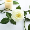 thumbnail image 5 of Balsa Circle 6 feet Green Garland 5 Ivory Silk Rose Flowers Leaves Wedding Party, 5 of 7