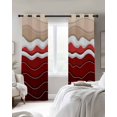 thumbnail image 3 of Red Ombre Stripe Blackout Curtains, Light Blocking Print Window Curtains, Abstract Summer Beach Coastal Thermal Insulated Window Drapes for Living Room Kitchen Cafe 2 Panels, 104"W x 96"L, 3 of 9