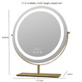 thumbnail image 2 of Impressions Vanity Aura Tri Tone Round Makeup Mirror with Lights and Standing Base(Champagne Gold), 2 of 7