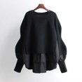 thumbnail image 2 of Gibobby SuéTer De Invierno Para Mujer Camisa de mujer suéter de suéter de manga de moda de imitación de dos piezas prendas de punto elegantes y versátiles(Negro,Talla única), 2 of 3