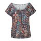 thumbnail image 4 of Camiseta informal para mujer, blusa estampada de manga corta con cuello redondo, Tops Fridja  zx816, 4 of 7