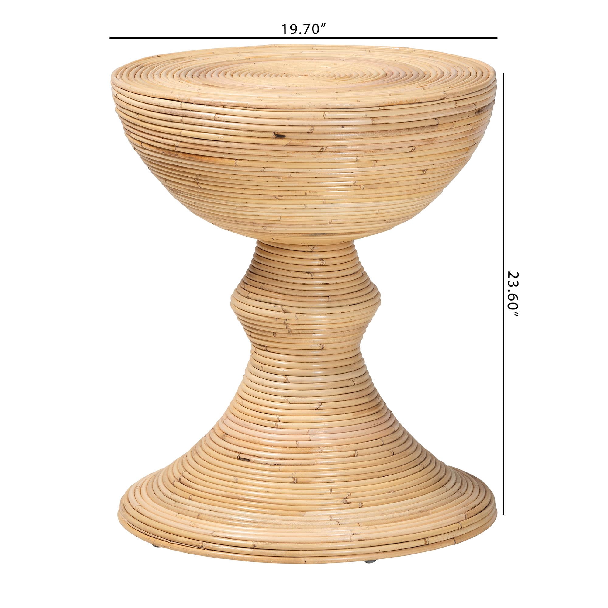 bali & pari  Brookwood Boho End Table, Natural Rattan