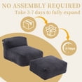 thumbnail image 4 of Big Bean Bag Chair for Adults, Memory Foam Lounger Sofa with Ottoman, Comfy Corduroy Beanbag for Living Room, Bedroom, Dark Gray, 4 of 13