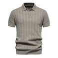 thumbnail image 5 of JTieacloth Mens Collar Shirt Mens Summer Lapel Casual Knit Shirt Fashion Solid Color Cotton Short Sleeve Size Top Yellow M, 5 of 5