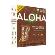 ALOHA Plant Based Protein Bars, Chocolate Chip Cookie Dough, 14g Protein (Pack of 5)