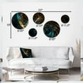 thumbnail image 4 of Designart "Fractal Enigmas Blue and Gold I" Abstract Fractal Metal Wall Art Set of 5 Piece, 4 of 5