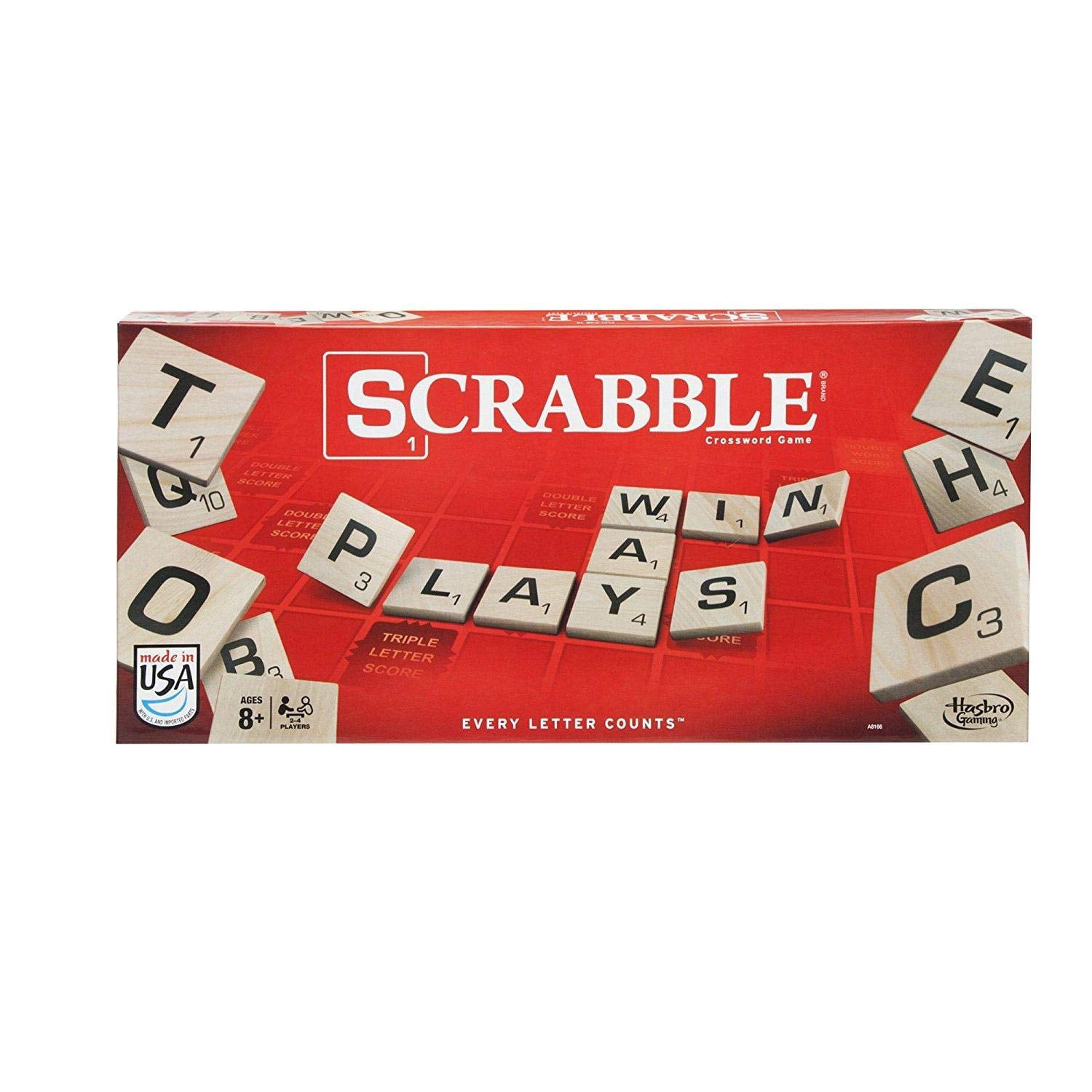 Hasbro Scrabble Classic Crossword Board Game for Ages 8+, 2-4