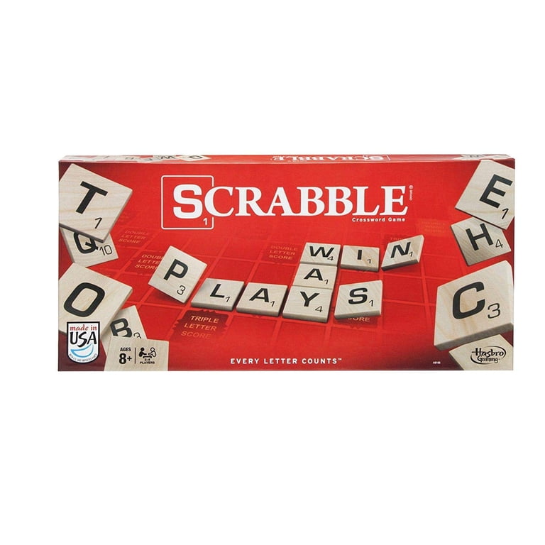 Hasbro Scrabble Classic Crossword Board Game for Ages 8+, 2-4