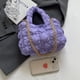 thumbnail image 3 of Bolsa De Hombro Gepolsterte Damen-Umhängetasche mit Reißverschluss, Baumwoll-Tragetasche, leicht (lila), 3 of 6