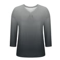 thumbnail image 5 of Yuanlook Womens Tops V Neck T Shirts 3/4 Sleeve Blouse Summer Fall Casual Tees Business Casual Tops - Black - XXL, 5 of 6