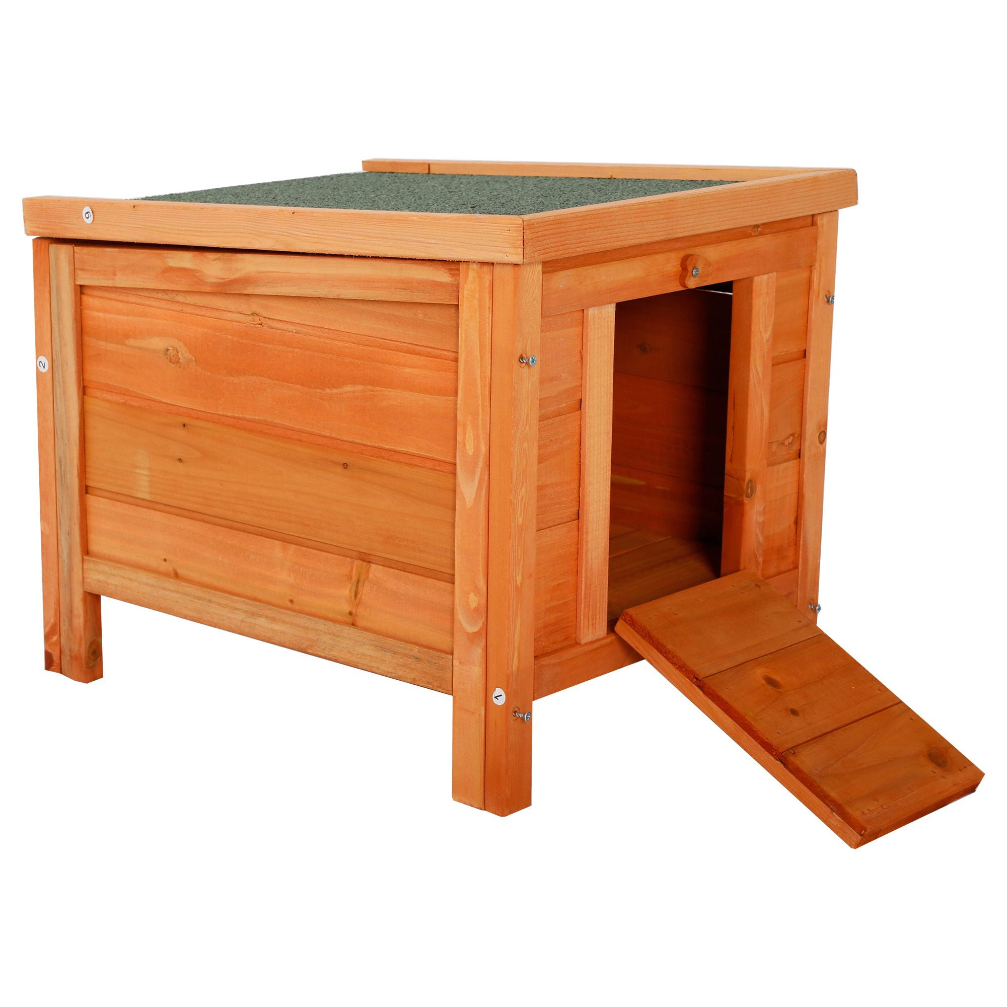 Pefilos 20" Rabbit Hutches for Outdoor, Indoor Wood Cat House Bunny Cage Small Animal Pet Cages, Orange Pefilos 20" Rabbit Hutches for Outdoor, Indoor Wood Cat House Bunny Cage Small Animal Pet Cages, Orange