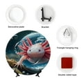 thumbnail image 4 of Wukai Bubbles Axolotl Fantasy Print Decorative Plate for Display,Bone China Decorative Plate, Ceramic Dinner Plate with Stand, Vertical Ceramic Plate-6in, 4 of 6