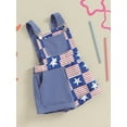 thumbnail image 4 of Musuos Kids Baby American Flag Overalls 1-5 Years Independence Day Patriotic Pocket Adjustable Straps Short Jumpsuit for Boys Girls, 4 of 8