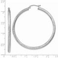 thumbnail image 3 of 14K White Gold Earring Hoop Women'S 50 mm Diamond-Cut 3Mm Round Earrings, 3 of 3