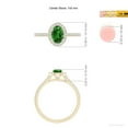 thumbnail image 5 of ANGARA Lab Grown Oval Emerald Halo Ring with Diamond Accents for Women in 14K Yellow Gold (Size-7x5mm) | May Birthstone, Birthday, Anniversary, Jewelry Gift for Women | Lab-Grown Emerald Ring, 5 of 8