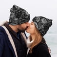 thumbnail image 5 of Kdxio Black Cats In A Garden Winter Beanie for Men Women Beanie Knit Hat Cuffed Cap Beanie Knit Chunky Snow Cap, 5 of 6