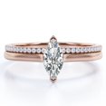 thumbnail image 1 of JeenMata Anillo de Bodas con Solitario de 1,75 Quilates de Talla Marquesa y Cuerpo Pavé, Engastado en Oro Rosa de 18 K sobre Plata (Personaliza Tu Anillo de Bodas), 1 of 6