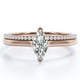 thumbnail image 1 of JeenMata Anillo de Bodas con Solitario de 1,75 Quilates de Talla Marquesa y Cuerpo Pavé, Engastado en Oro Rosa de 18 K sobre Plata (Personaliza Tu Anillo de Bodas), 1 of 6